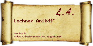 Lechner Anikó névjegykártya