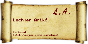 Lechner Anikó névjegykártya